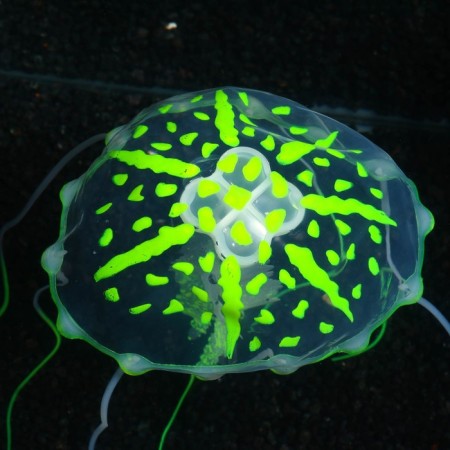 Decor for the Aquarium "Medusa" silicone, with a neon effect, 10 x 10 x 20.5 cm, yellow-4