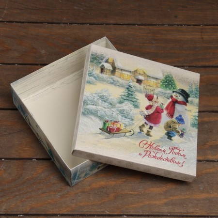 The box is folding, the cover is “Happy New Year and Rozdetsw” 20 x 20 x 6 cm-3