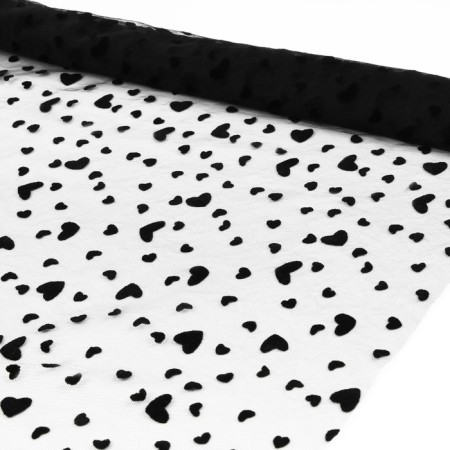 Glass with the flock "Hearts", 150 cm, 1 ± 0.2 m, black color-1