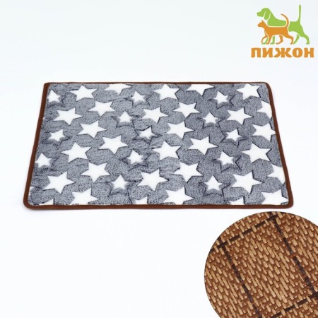 ALRUARE RAVING RASE, bilateral (fleece+rattan), 55 x 40 cm, gray-1