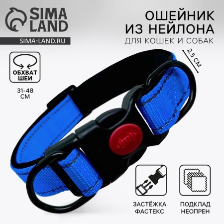 A collar with a nylon lining with Fastex 2.5 cm, a must