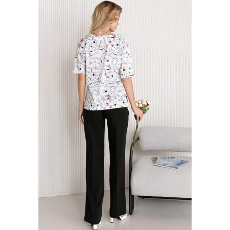 Women's pants on elastic band Eliseeva Olesya, size 48, black color-1