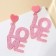 Acryl Love earrings, sparkles, coral color