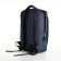 Young youth backpack with a zipper, 2 pockets, with USB, black/blue color