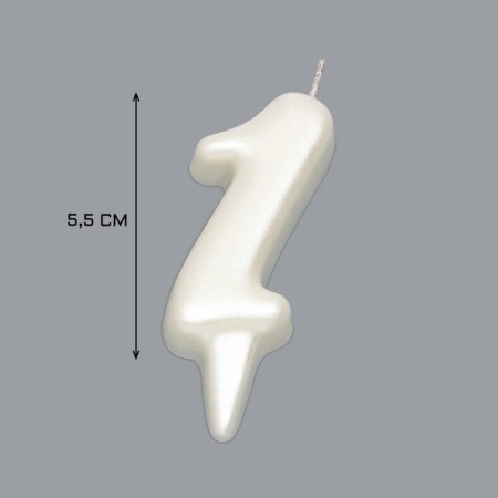 Candle for Cake "Oval" Figure 1 ", large, pearl, 5.5 cm-2