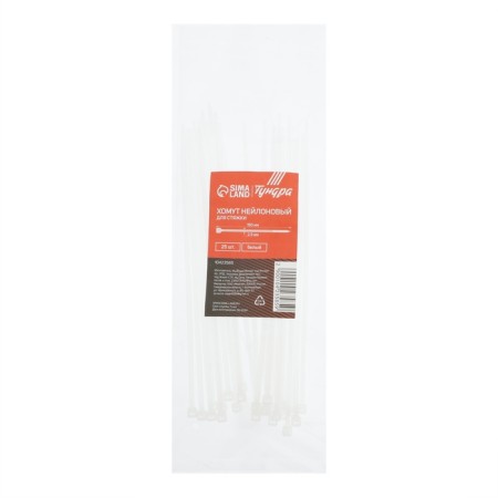 Nylon screed 2.5x150 mm tundra, white color, 25 pcs-1
