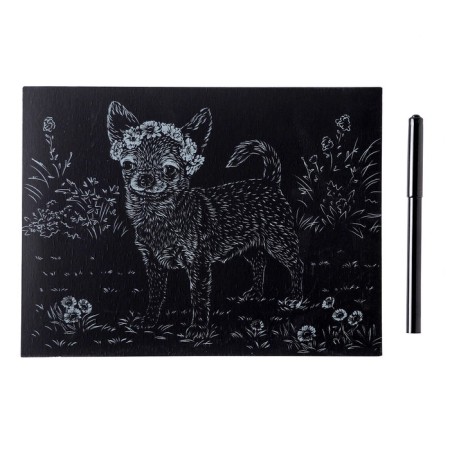 Engraving 18 × 24 cm, dogs "Chihuahua" (holography)-2