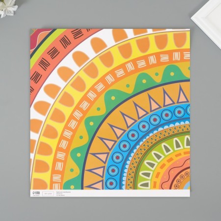 Scrapbooking paper "Ethnic patterns" density 180 grams set 5 pcs 30.5x32 cm-2
