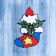 Stick on glass "sock with a star" 9.5x15 cm