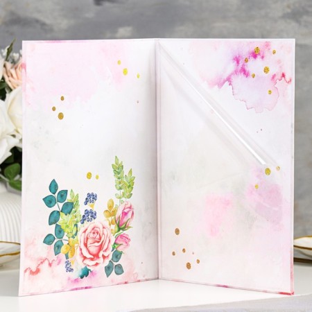 Certificate of marriage "Flowering" Soft Tach, embossing, roses, 31x22.5 cm-3