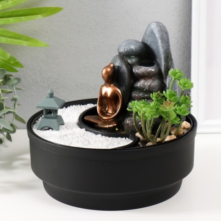 The desktop fountain from the network, backlight "Stones Garden" 21x21x21 cm-3