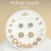 Pusets 9 pairs "Youth" flowers, white color in gold