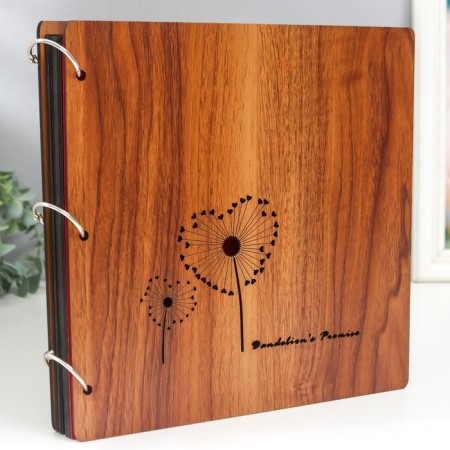 Photo album 30 sheets "heart dandelion" (corners+rings) 26x26x2 cm-6