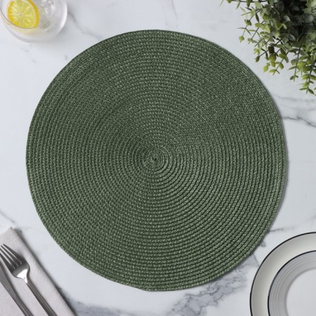 Serving napkin on the table “Loft”, d = 38 cm, green color