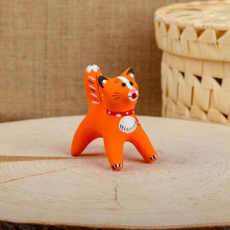 Souvenir "Kotik", red, 3.5 × 4 × 5.5 cm, Kargopol toy, mix-3
