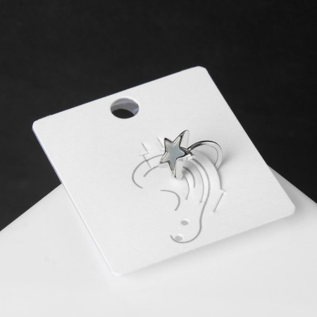 Earring Kaff "Star" is five -pointed, gray color in silver-2