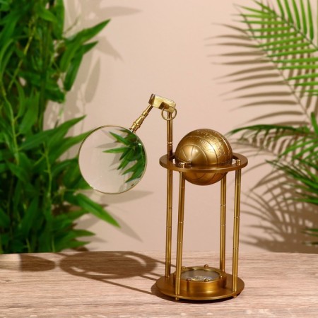 Globus souvenir with compass and magnifier, height 23.5 cm-1