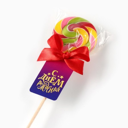 Lollice on a stick "Happy Birthday", taste: mango, 15 g.-3