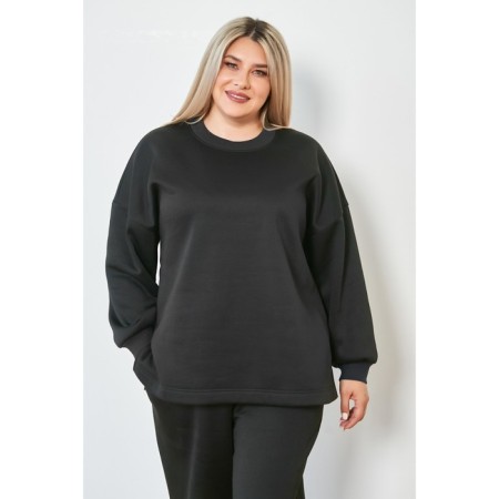 Female suit, size 64, black color-3