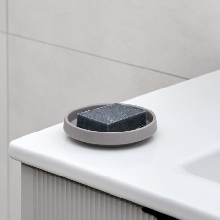 Magma soap dish. Moroshka, 12x12x2.3 cm, gray color