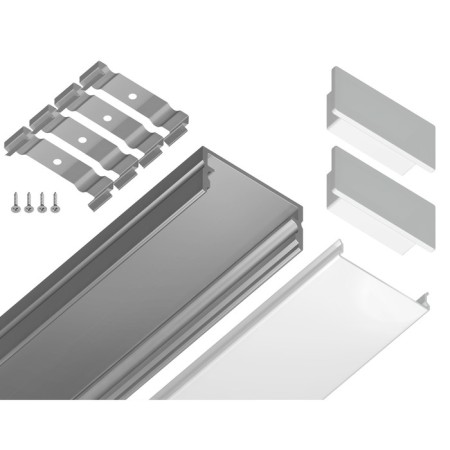 Profile aluminum overhead ambrella Illumination alum Profile, GP2001al, 2000x10x20.5 mm, silver color, matte divet-4