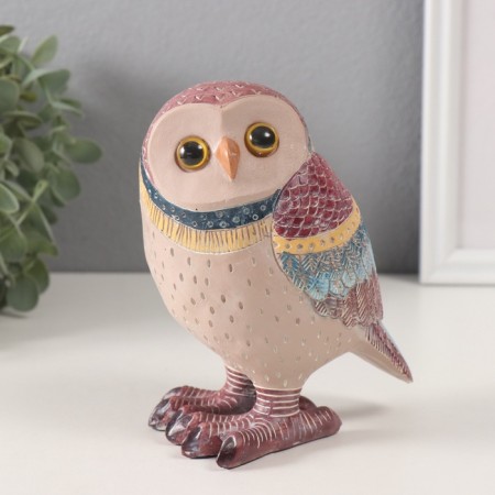 Souvenir Polystone "Owl with a handkerchief on the neck" 11.7x8.3x14 cm
