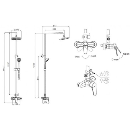 Bravat Eco shower with a shower mixer-4
