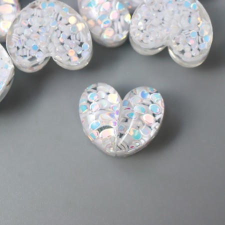 Decor for creativity Plastic "Hearts Blue-Sney" Crystal 1.2x1.1 cm