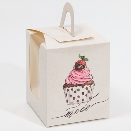 Capcake box, confectionery packaging, 1 cell “you”, 9 x 9 x 11 cm-2