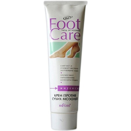 Cream against dry corns Bielita Foot Care, 100 ml