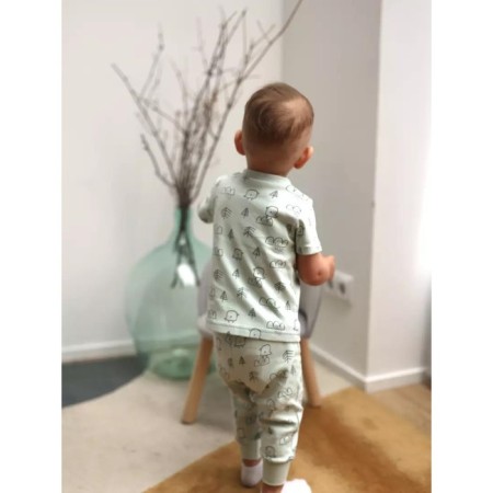 A set of children's pants MOWBABY BIRDS, height 68 cm, blue color, 3 pcs-17