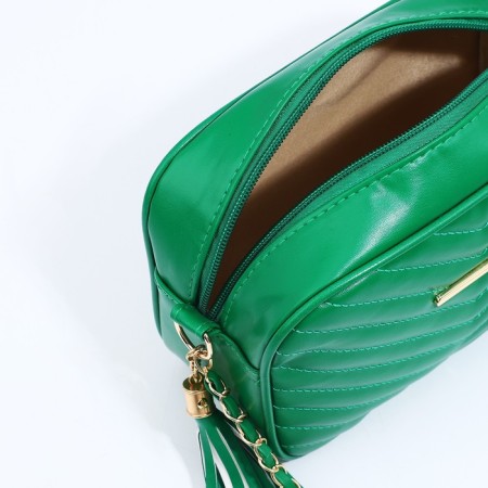 Bag Cross-Bodi with a zipper, green color-5