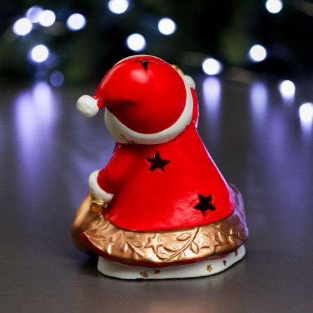 Figure with backlight "Santa Claus with a bag" 11x12x16cm-2