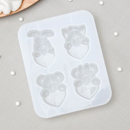 Mold "Love of the Beast", silicone, 12.5 × 10 × 2 cm, white color-1