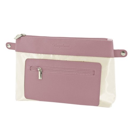 Bag women, genuine leather, pink, 30x11x35 cm-2