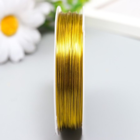 Biser wire d 0.3 mm, gold steering. 50 m-1
