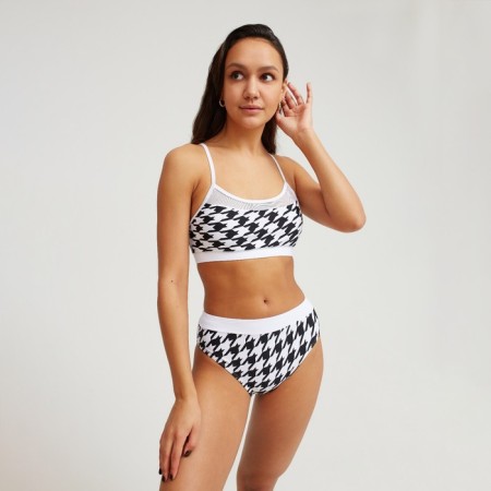 Swimsuit female separate minku color white/black, size 48-3
