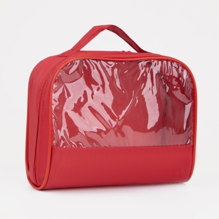 Cosmetic bag with lightning, with a pen, red color-1