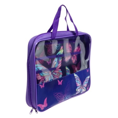 Labor folder A4, 335 x 260 x 60 mm, with handles of textiles, PVC, calligrata, PTR-111, "butterflies"-1