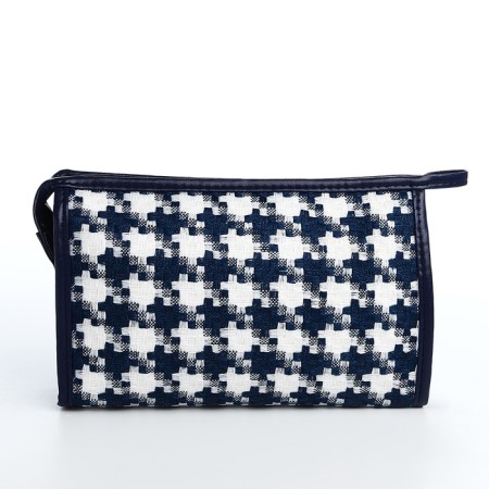 Cosmetic bag with lightning, white/blue color-1