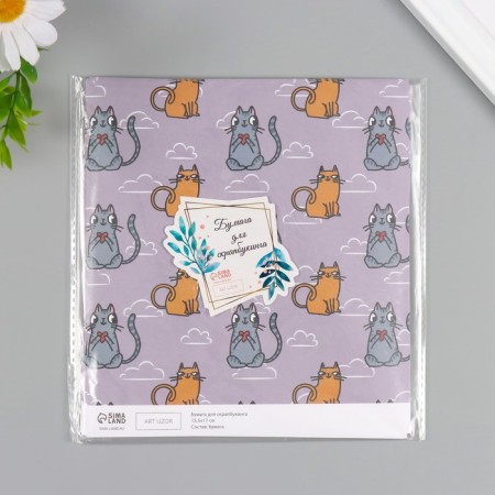 Scrapbooking paper "cats" density 180 grams set 10 pcs 15.5x17 cm-4
