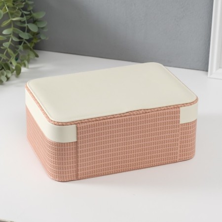 Casket to the leatherette for jewelry "Bow" white-pink 17x23.5x10 cm-6