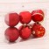 Set of balls plastic D-6 cm, 6 pcs "Fir tree from curls" red
