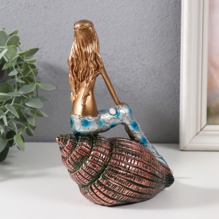 Souvenir Polystone "Mermaid on the shell" mix 14x8.3x18 cm-3