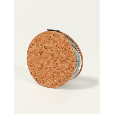 Folding mirror, d = 7.2 cm, with an increase, brown/orange color-1