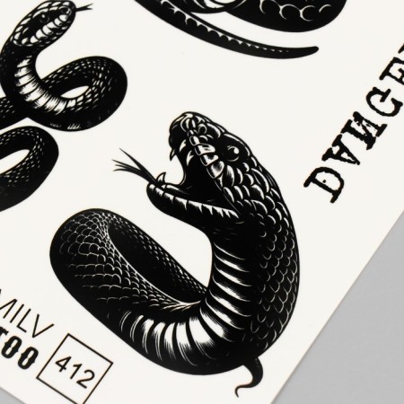 Tattoo on the body "Snake, danger" 10x15 cm-2