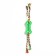 Chewing toy with rope, 11 x 5.5 cm, green