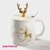 Ceramic mug with a spoonful of the shade "Magic Forest", 350 ml, white color