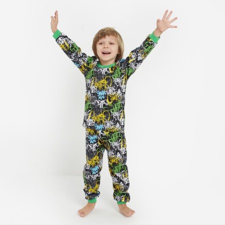 Pajama nursery was formed, black color/inscriptions, height 116 cm-3