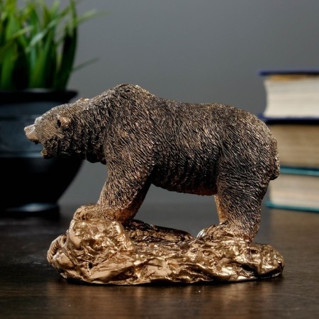 Figure "Bear Master Taiga" 10x13cm bronze-1